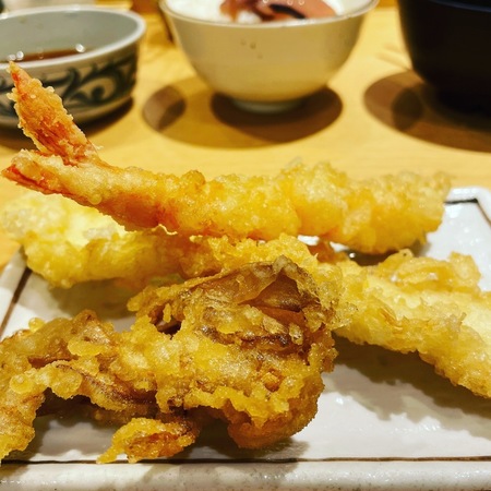 天ぷら まきの 梅田店 まきの定食一皿目