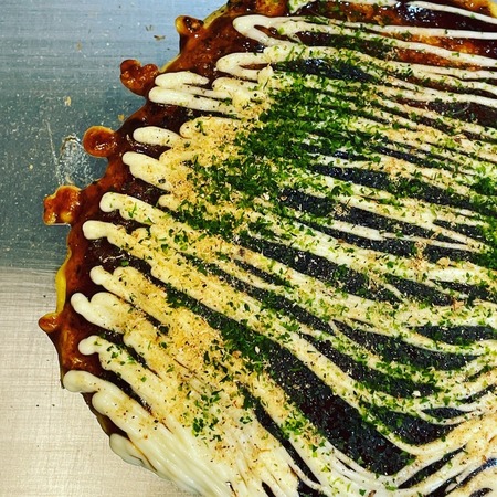 Okonomiyaki Sakura スジ玉子 アオサとかつお節